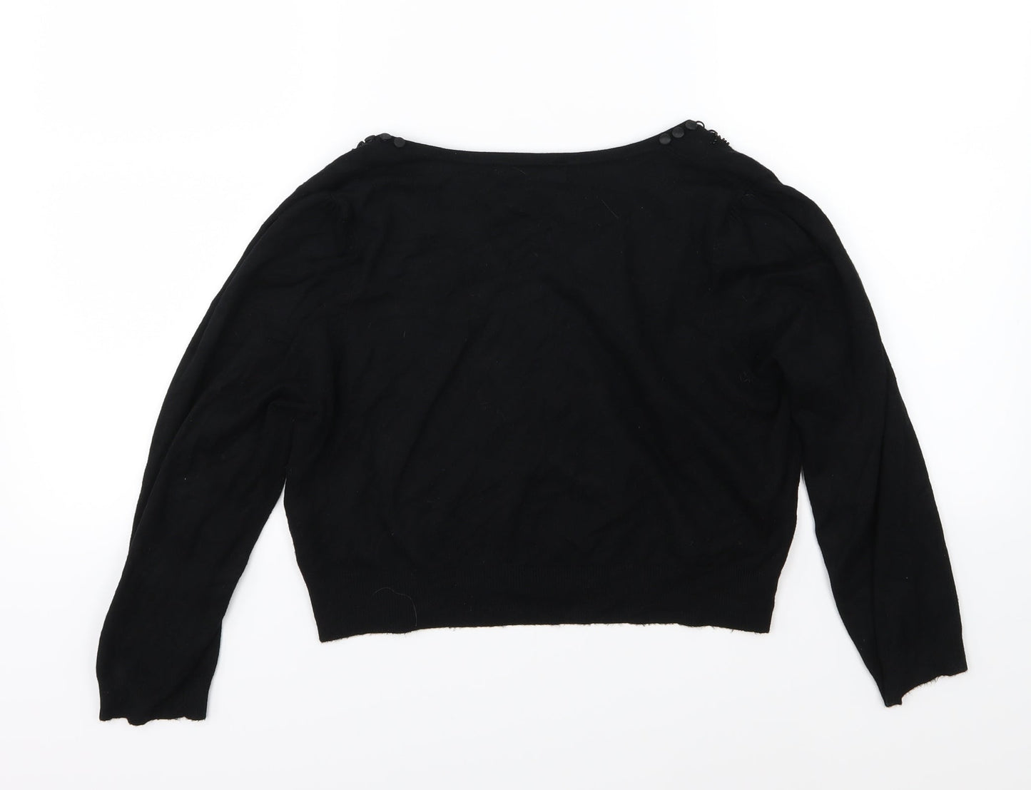 Debenhams Womens Black  Knit Cardigan Jumper Size 14