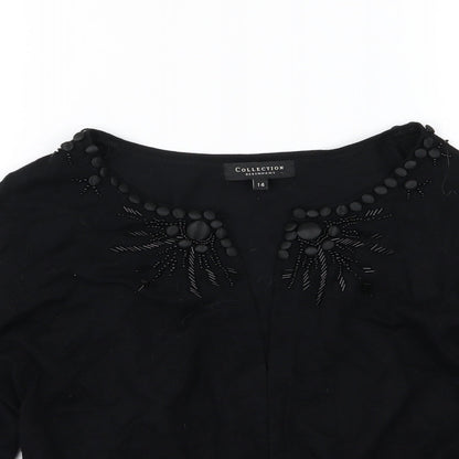 Debenhams Womens Black  Knit Cardigan Jumper Size 14