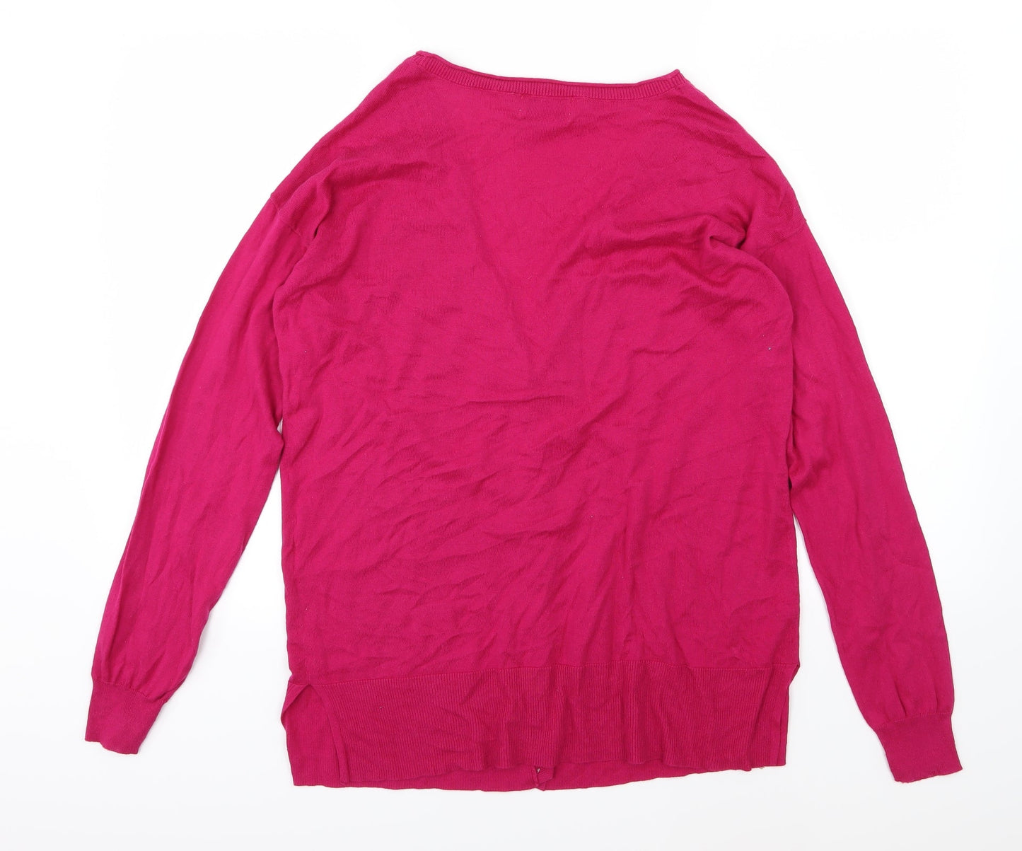 C&A Womens Pink  Knit Cardigan Jumper Size S
