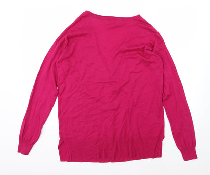 C&A Womens Pink  Knit Cardigan Jumper Size S
