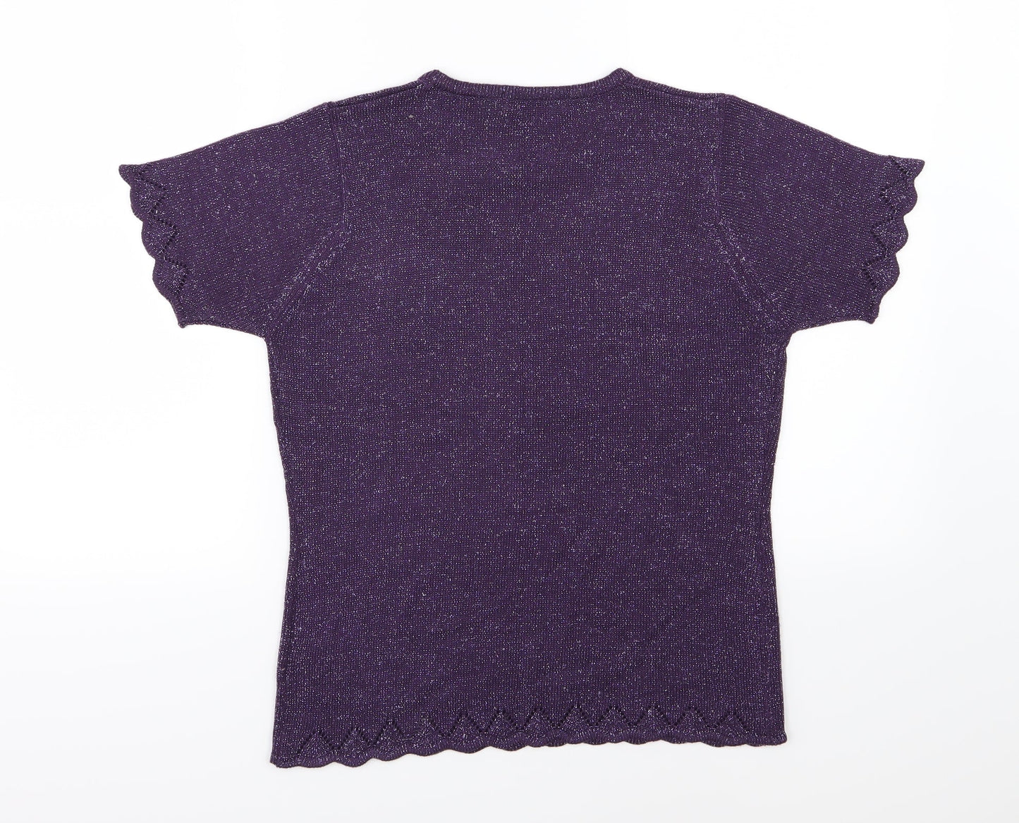 EWM Womens Purple  Knit Pullover Jumper Size S