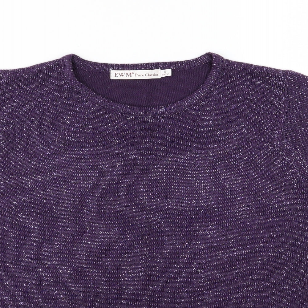 EWM Womens Purple  Knit Pullover Jumper Size S