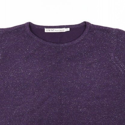 EWM Womens Purple  Knit Pullover Jumper Size S