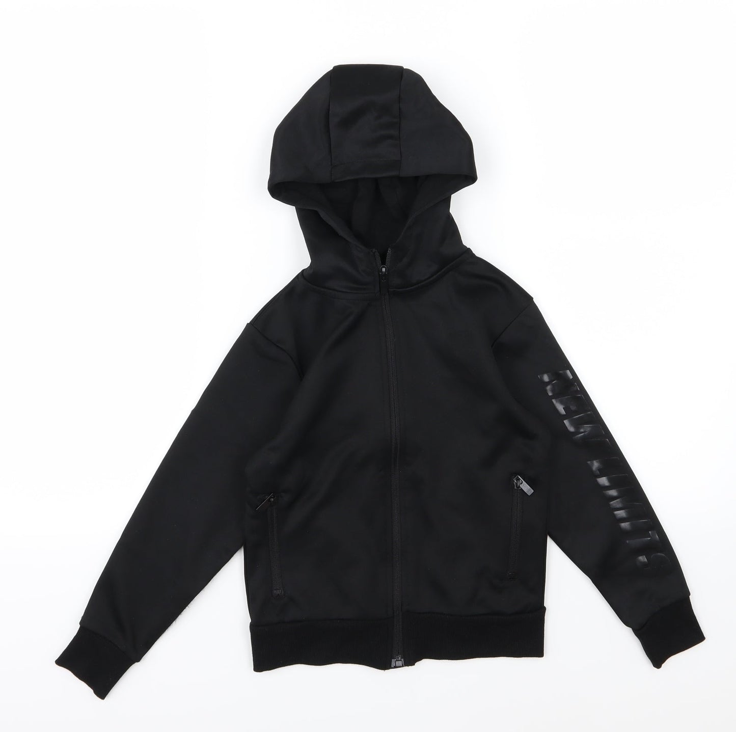 Peacocks Boys Black  Jersey Full Zip Hoodie Size 6-7 Years