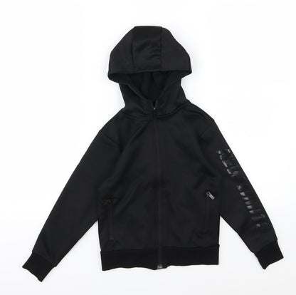 Peacocks Boys Black  Jersey Full Zip Hoodie Size 6-7 Years