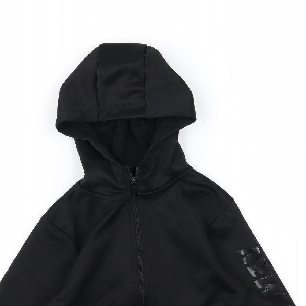 Peacocks Boys Black  Jersey Full Zip Hoodie Size 6-7 Years