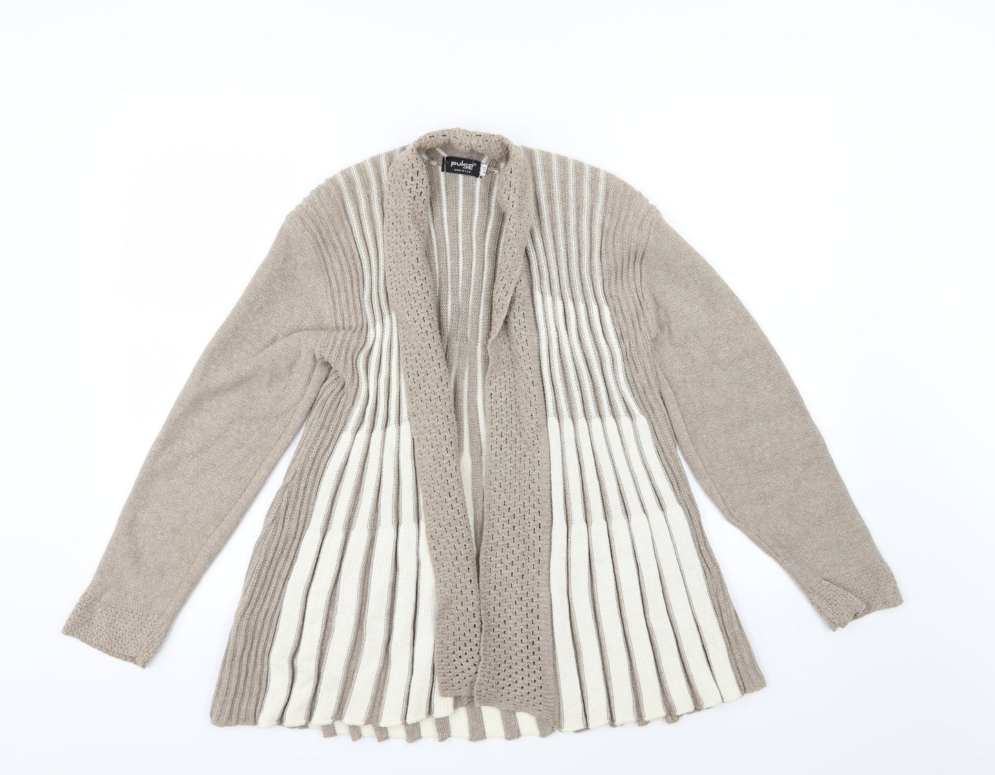 Pulse Womens Brown Striped Knit Cardigan Jumper Size S