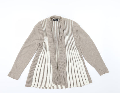 Pulse Womens Brown Striped Knit Cardigan Jumper Size S