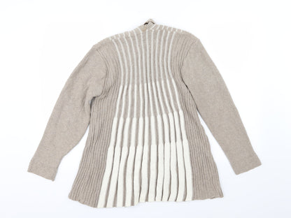 Pulse Womens Brown Striped Knit Cardigan Jumper Size S