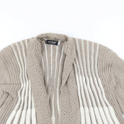 Pulse Womens Brown Striped Knit Cardigan Jumper Size S