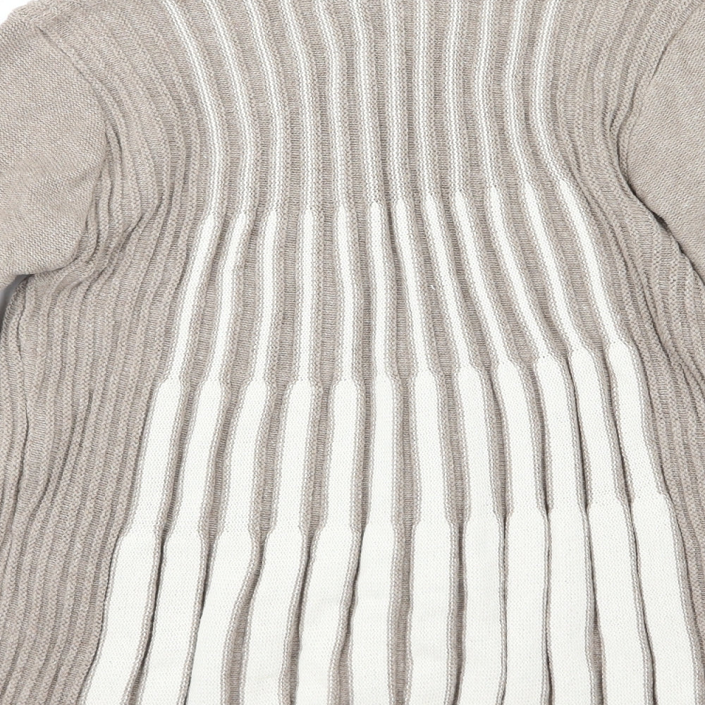 Pulse Womens Brown Striped Knit Cardigan Jumper Size S