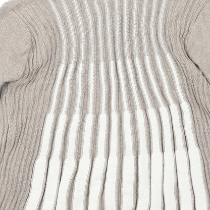 Pulse Womens Brown Striped Knit Cardigan Jumper Size S