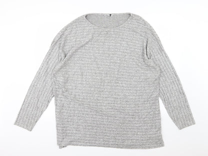 Pep&Co Womens Grey Striped Knit Pullover Jumper Size 20