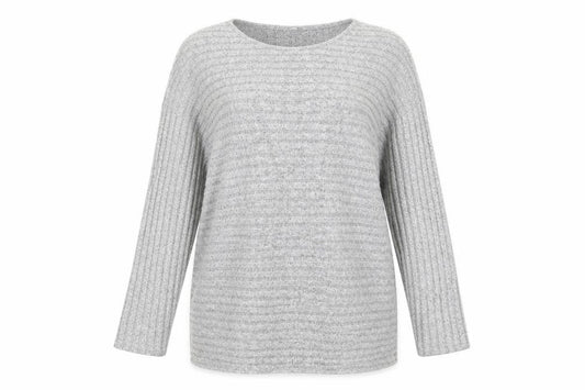 Pep&Co Womens Grey Striped Knit Pullover Jumper Size 20