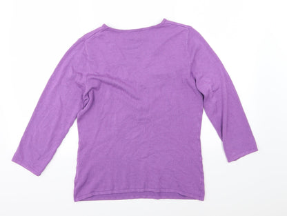 Stephen Y Womens Purple  Knit Pullover Jumper Size M
