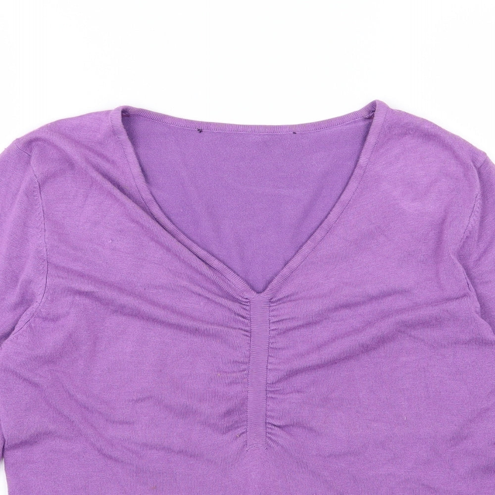 Stephen Y Womens Purple  Knit Pullover Jumper Size M