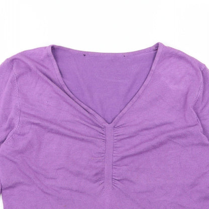 Stephen Y Womens Purple  Knit Pullover Jumper Size M