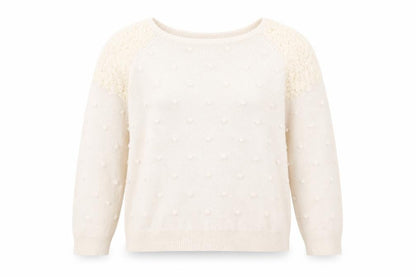 George Womens Beige Polka Dot Knit Pullover Jumper Size 12