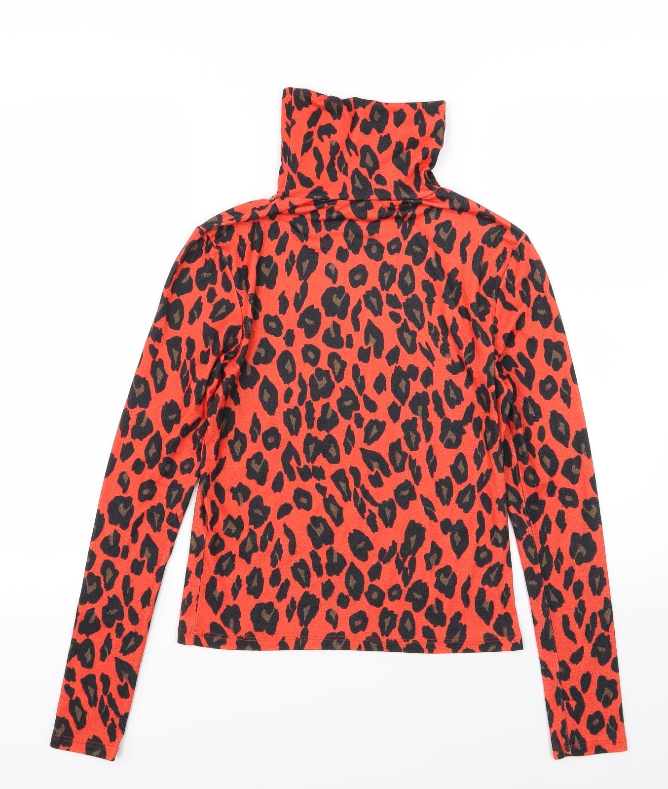 Primark Womens Red Animal Print Jersey Basic T-Shirt Size S