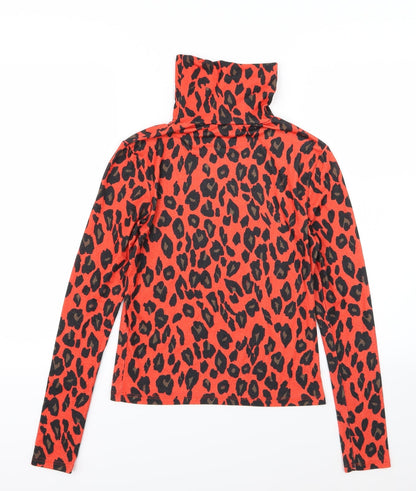 Primark Womens Red Animal Print Jersey Basic T-Shirt Size S