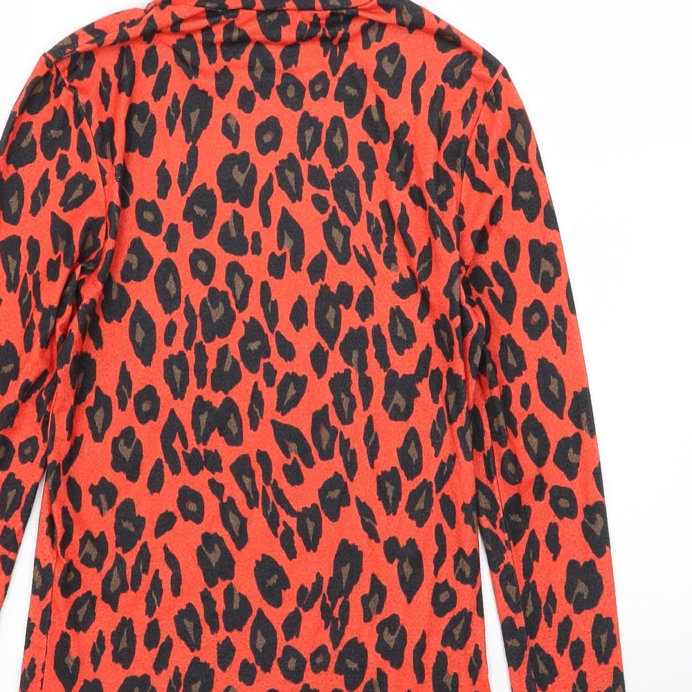 Primark Womens Red Animal Print Jersey Basic T-Shirt Size S