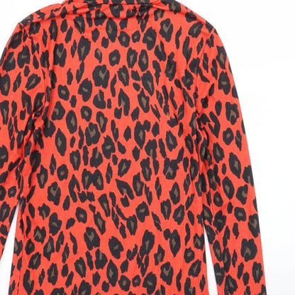 Primark Womens Red Animal Print Jersey Basic T-Shirt Size S