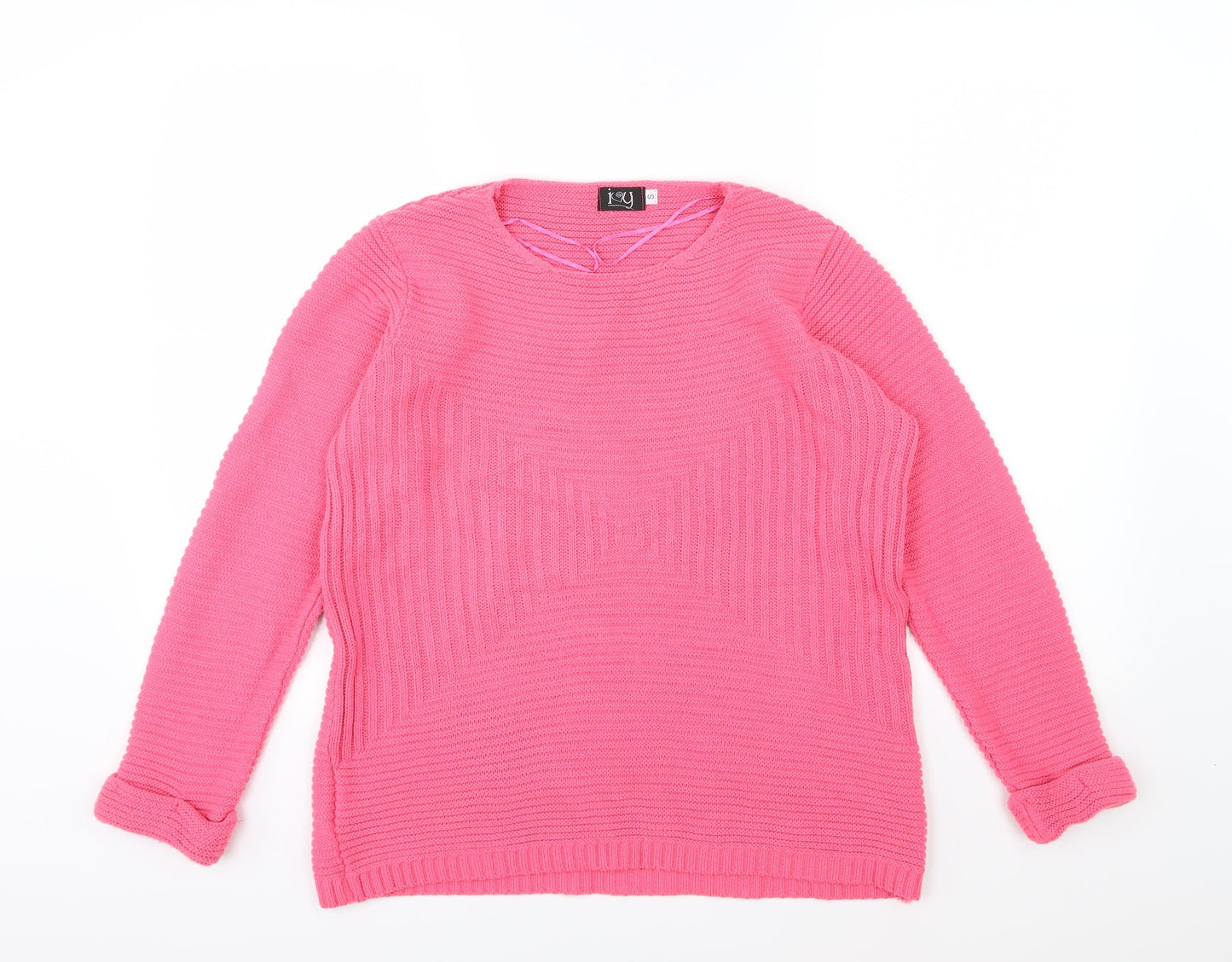 I Love You Womens Pink  Knit Pullover Jumper Size S