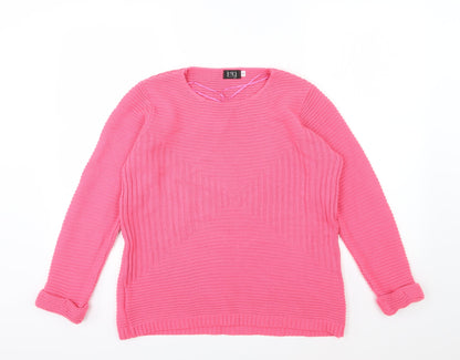 I Love You Womens Pink  Knit Pullover Jumper Size S