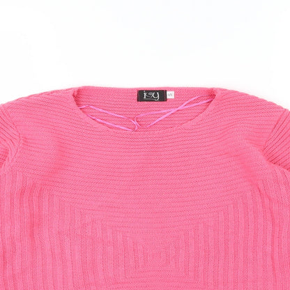 I Love You Womens Pink  Knit Pullover Jumper Size S