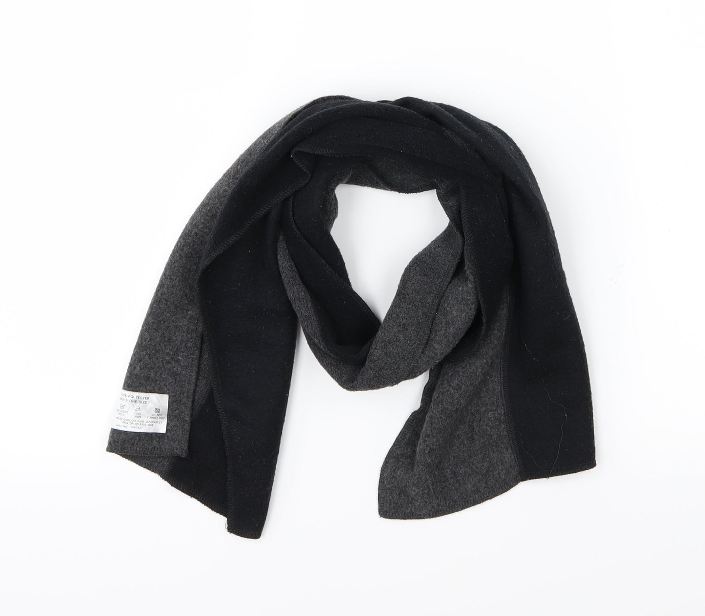 Preworn Mens Grey Striped Fleece Rectangle Scarf Scarf One Size