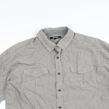 Mens UK Size L Peacocks Green  Button-Up Long Sleeve Casual Shirt
