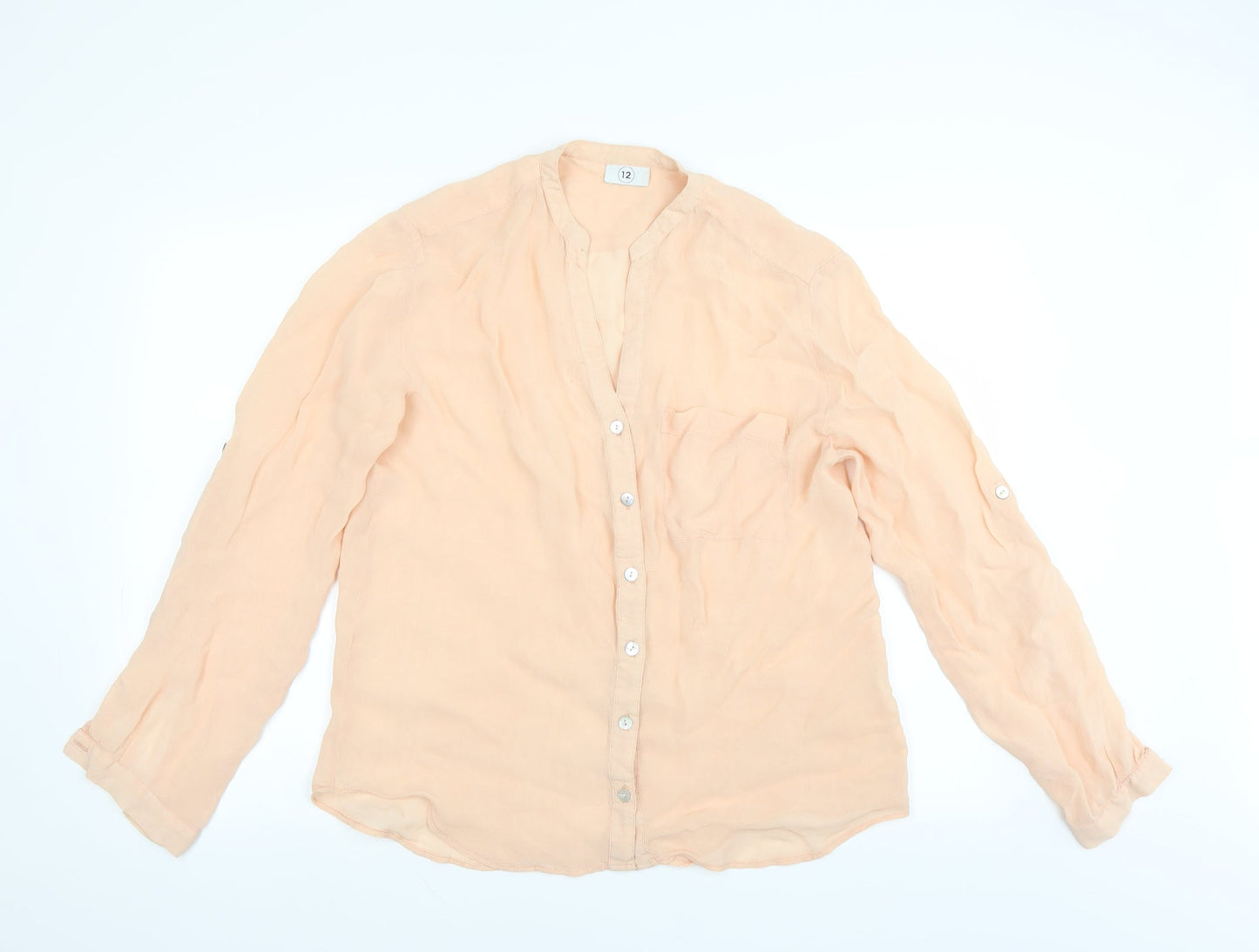 Womens UK Size 12 Preworn Orange Basic Blouse