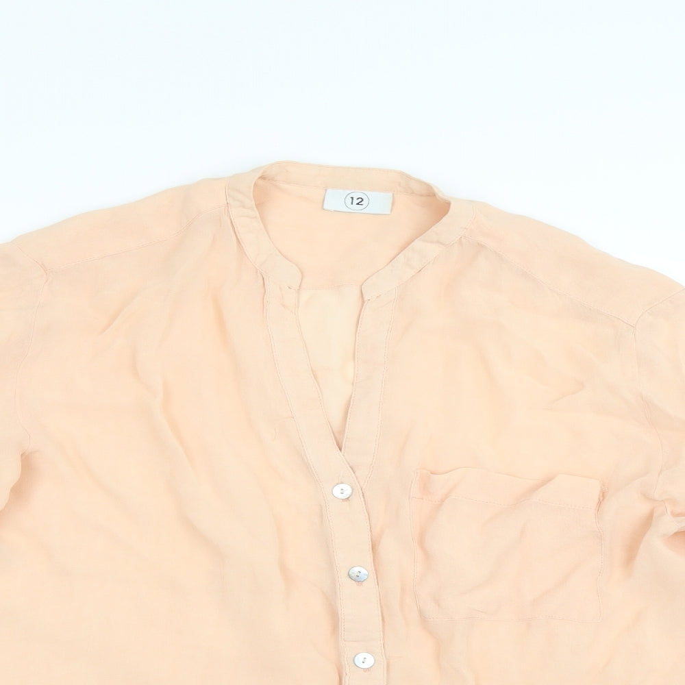 Womens UK Size 12 Preworn Orange Basic Blouse