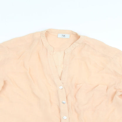 Womens UK Size 12 Preworn Orange Basic Blouse