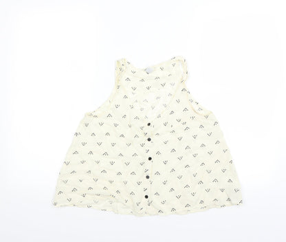 FOREVER 21 Womens Yellow   Basic Blouse Size S