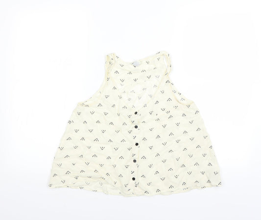 FOREVER 21 Womens Yellow   Basic Blouse Size S