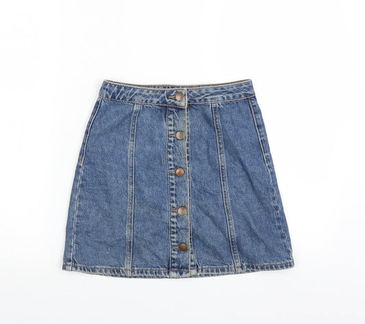 Primark Womens Blue  Denim Mini Skirt Size 4