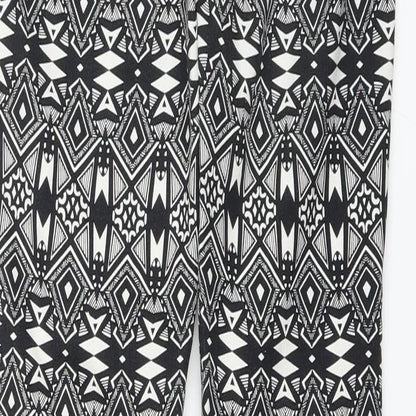 Divided by H&M Womens Black Geometric  Trousers  Size 10 L28 in