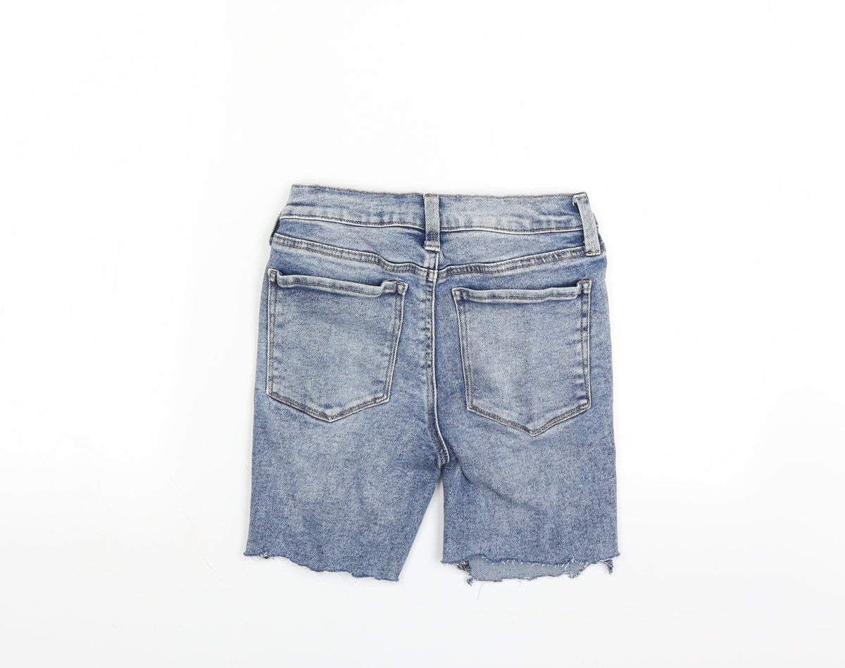Mudd Womens Blue   Bermuda Shorts Size 4 - DISTRESSED