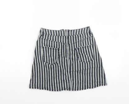 Primark Womens Blue Striped  Mini Skirt Size 6