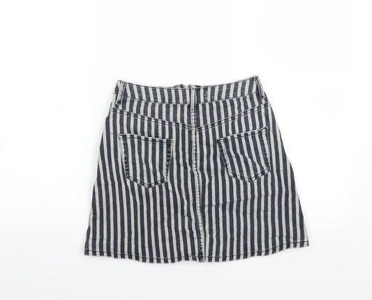Primark Womens Blue Striped  Mini Skirt Size 6