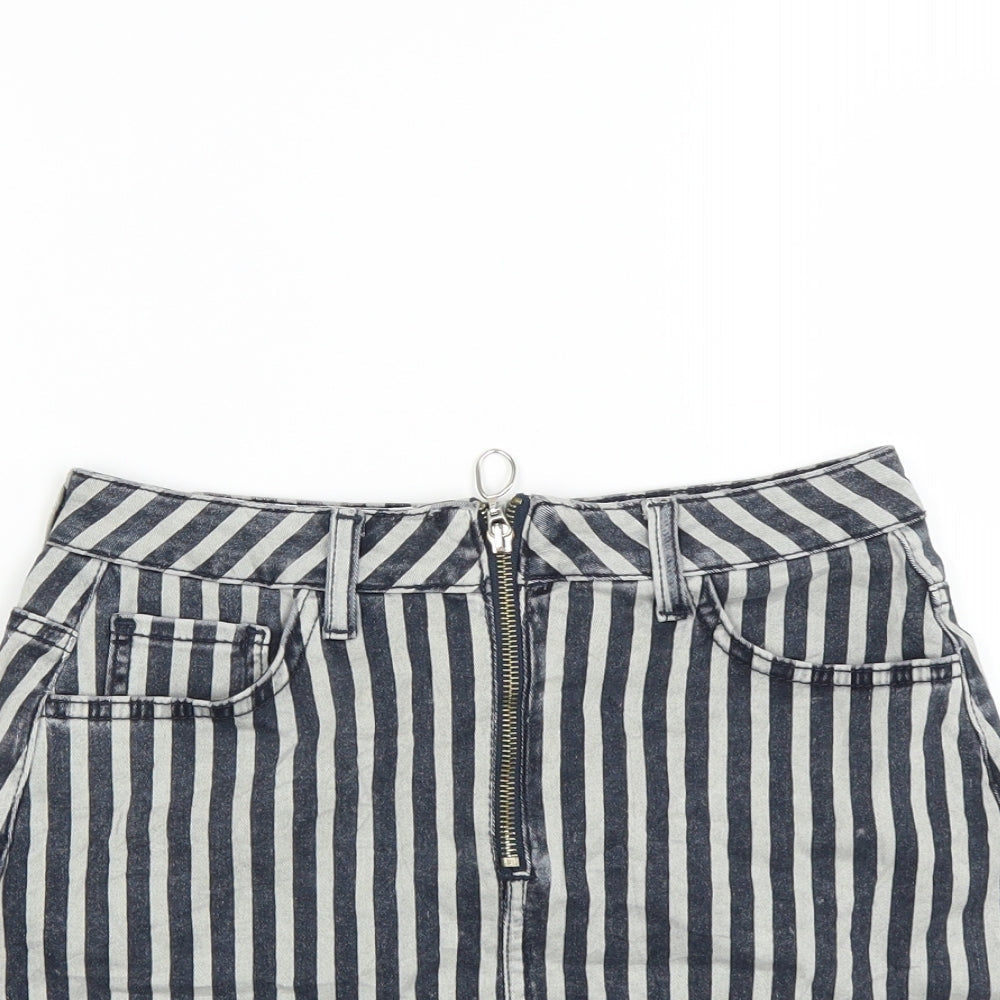 Primark Womens Blue Striped  Mini Skirt Size 6