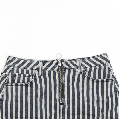 Primark Womens Blue Striped  Mini Skirt Size 6