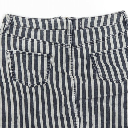Primark Womens Blue Striped  Mini Skirt Size 6
