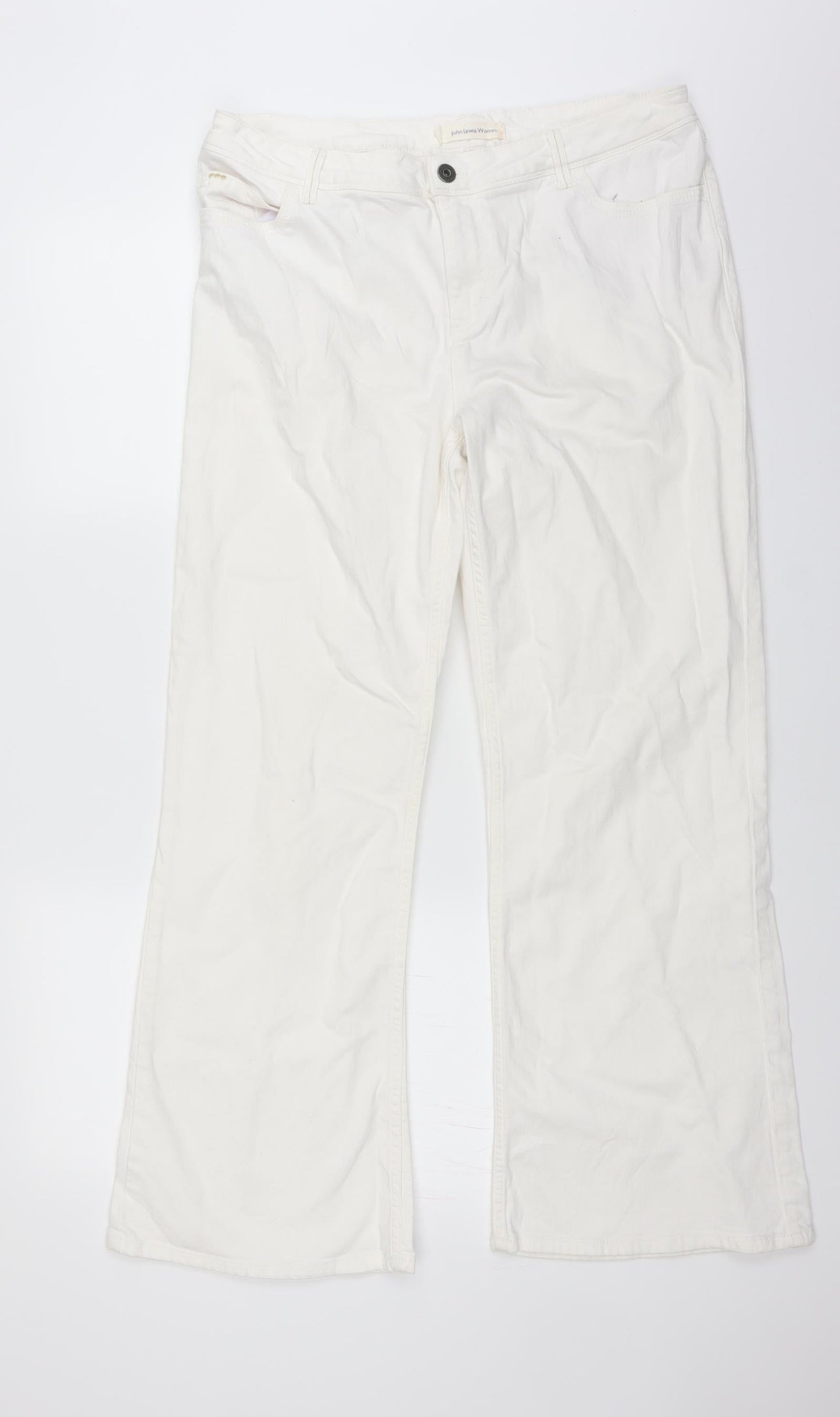 Womens UK Size 34 in John Lewis Regular Fit Bootcut White Jeans