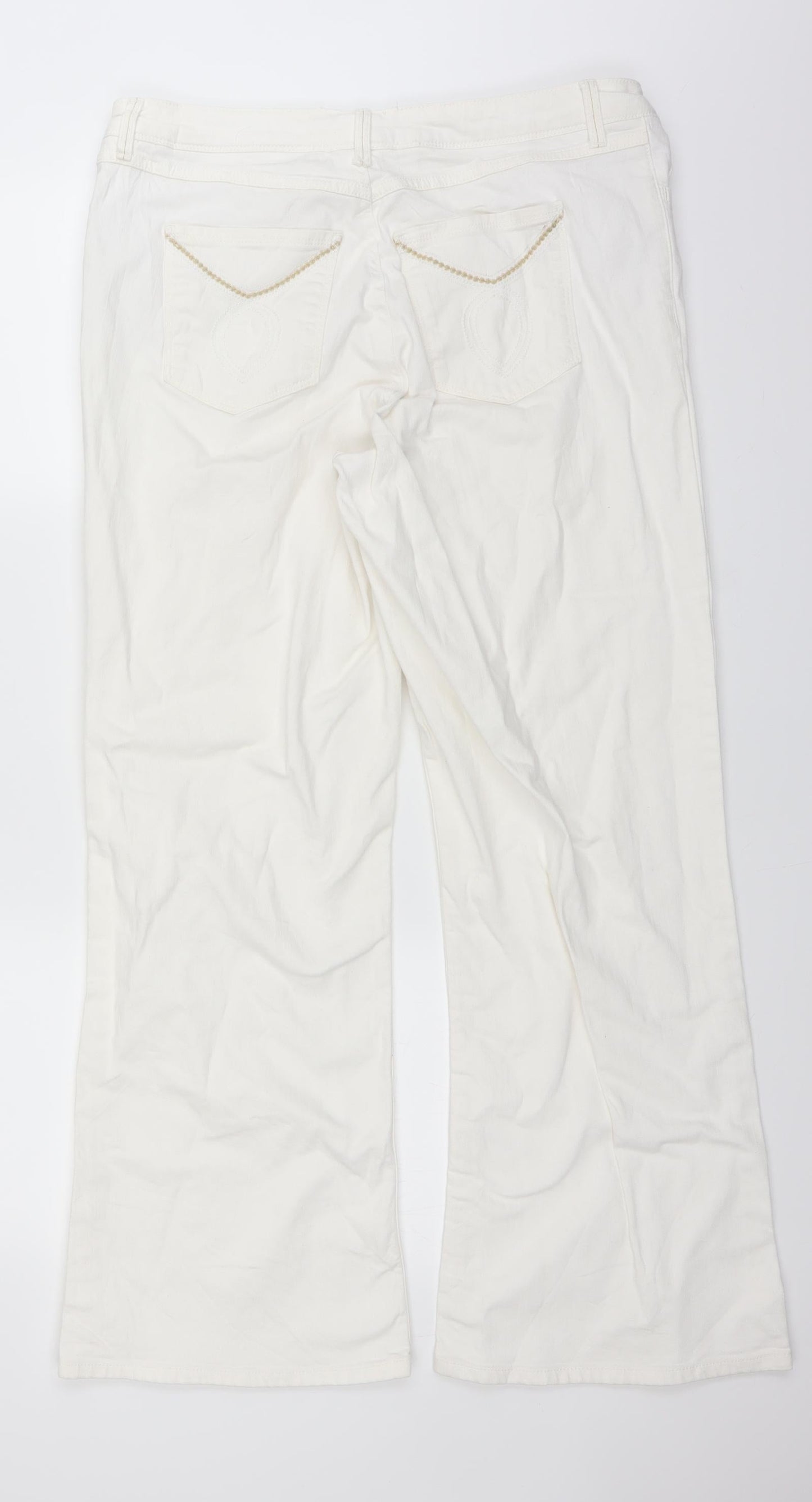 Womens UK Size 34 in John Lewis Regular Fit Bootcut White Jeans