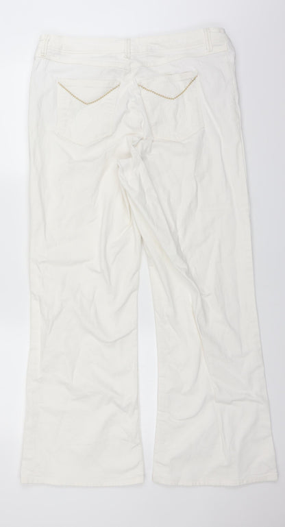 Womens UK Size 34 in John Lewis Regular Fit Bootcut White Jeans