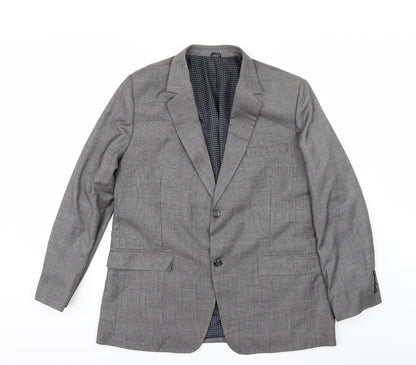 Preworn Mens Grey Check  Jacket Suit Jacket Size 42