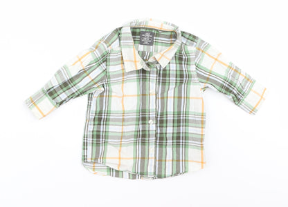 H&M  White Check  Basic Button-Up Size 6-9 Months