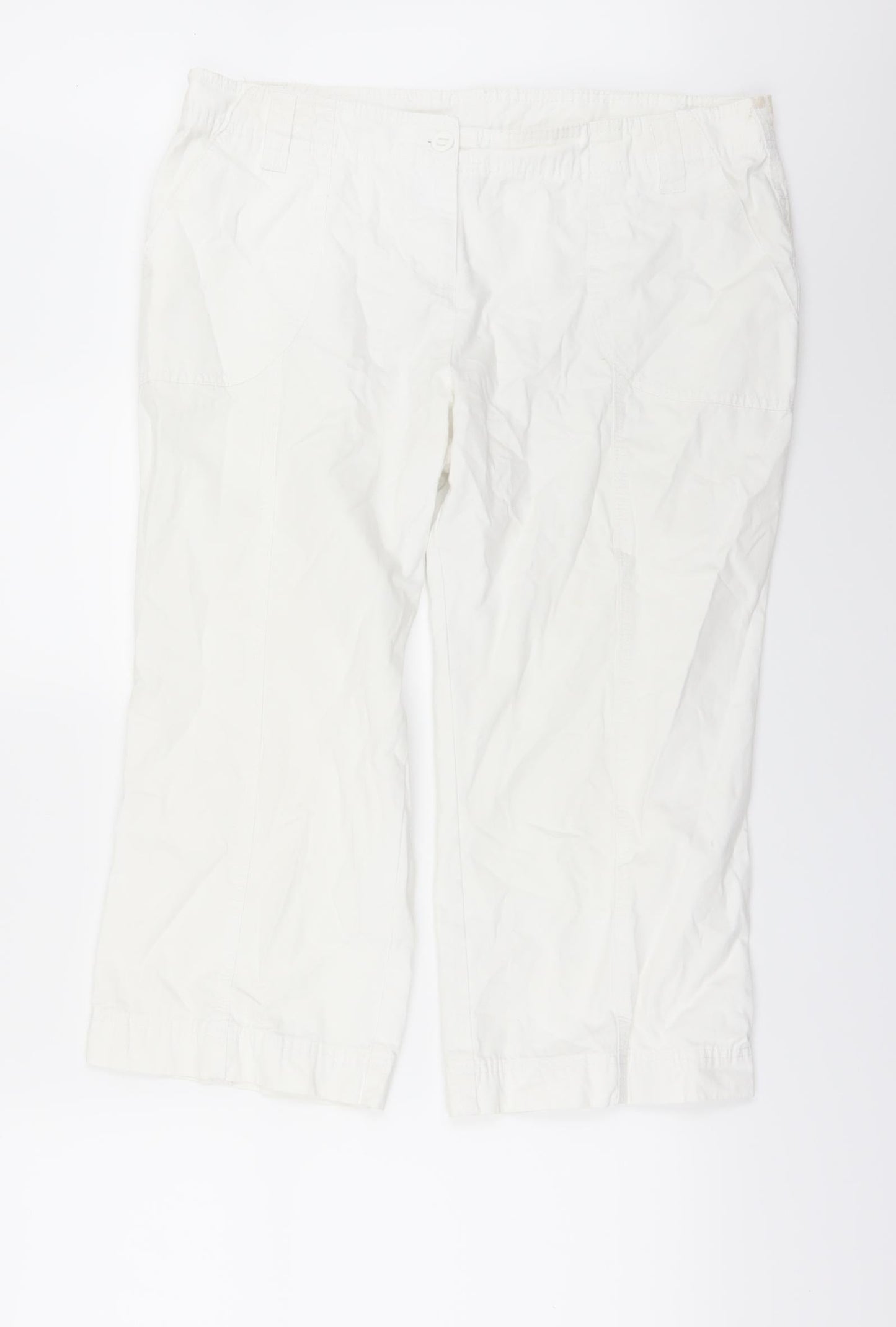 TU Womens White  Denim Cropped Jeans Size 14 L21 in